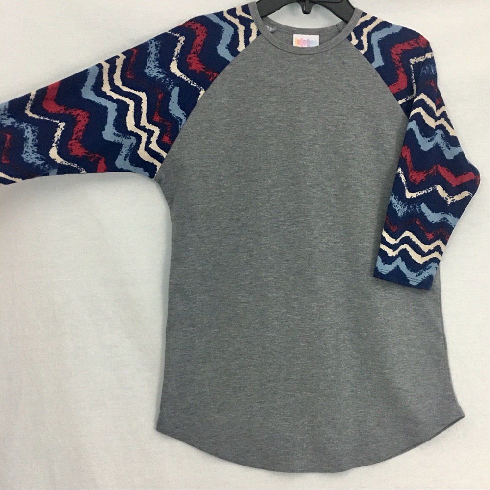NWOT Lularoe Chevron Sloan Baseball Tee Size 14